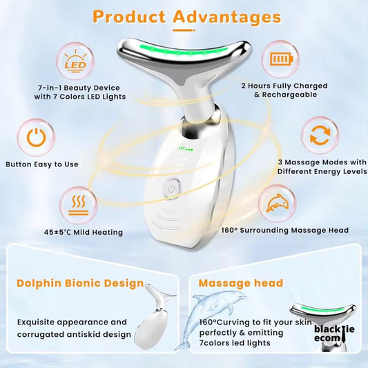 EMS Face Lifting Massager with Red Light Therapy | Facial, Neck & Eye Microcurrent Vibrating Massage Tool